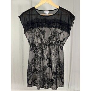 Motherhood Maternity Blouse Top Size S Black Lace Whimsigoth Romantic Fairy 90s